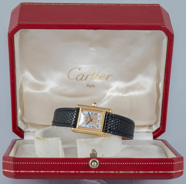 Cartier Tank Quartz Vermeil Ref: 3 66001