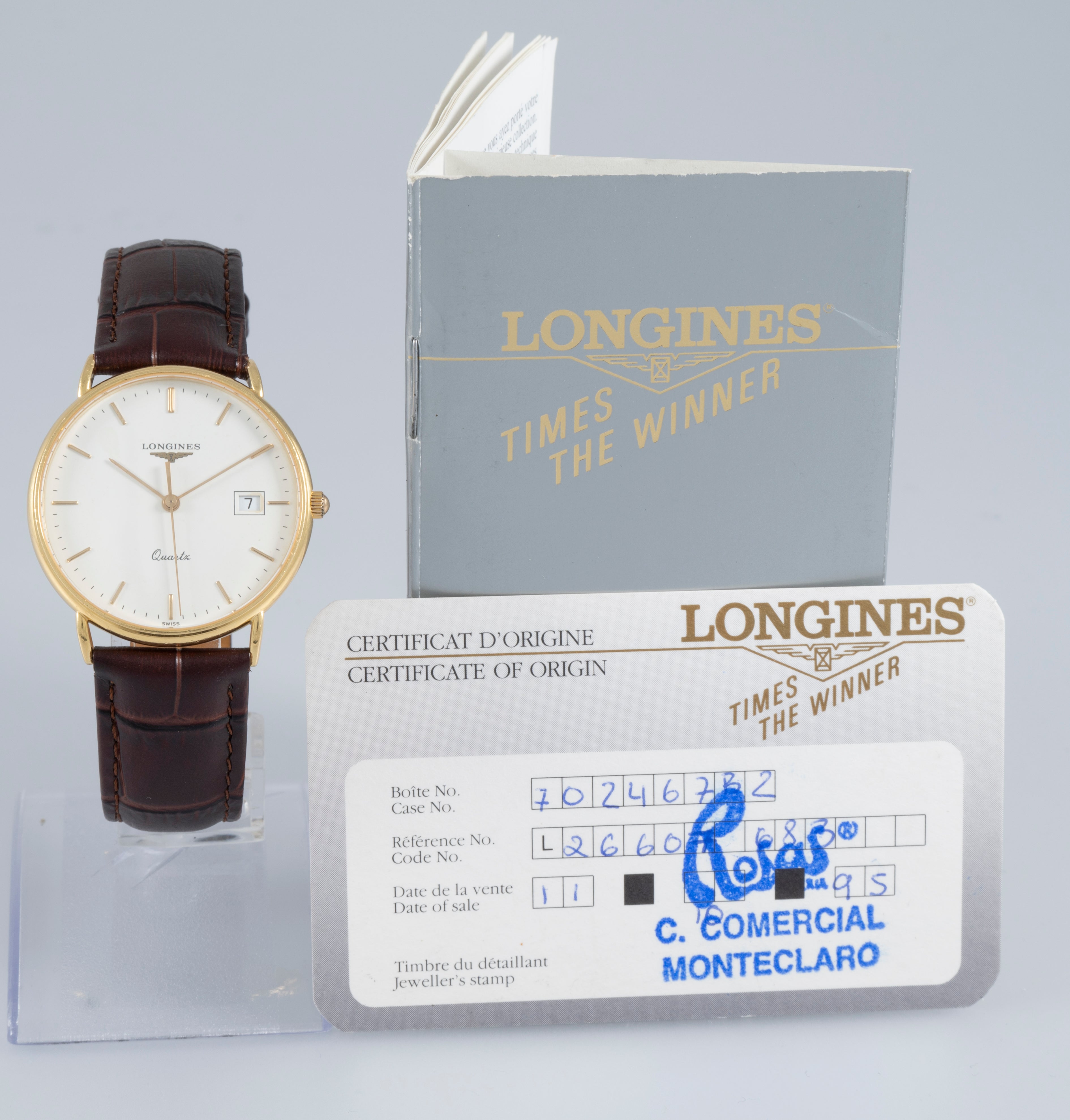 Longines Quartz Yellow Gold 18k Ref: L7.990.6