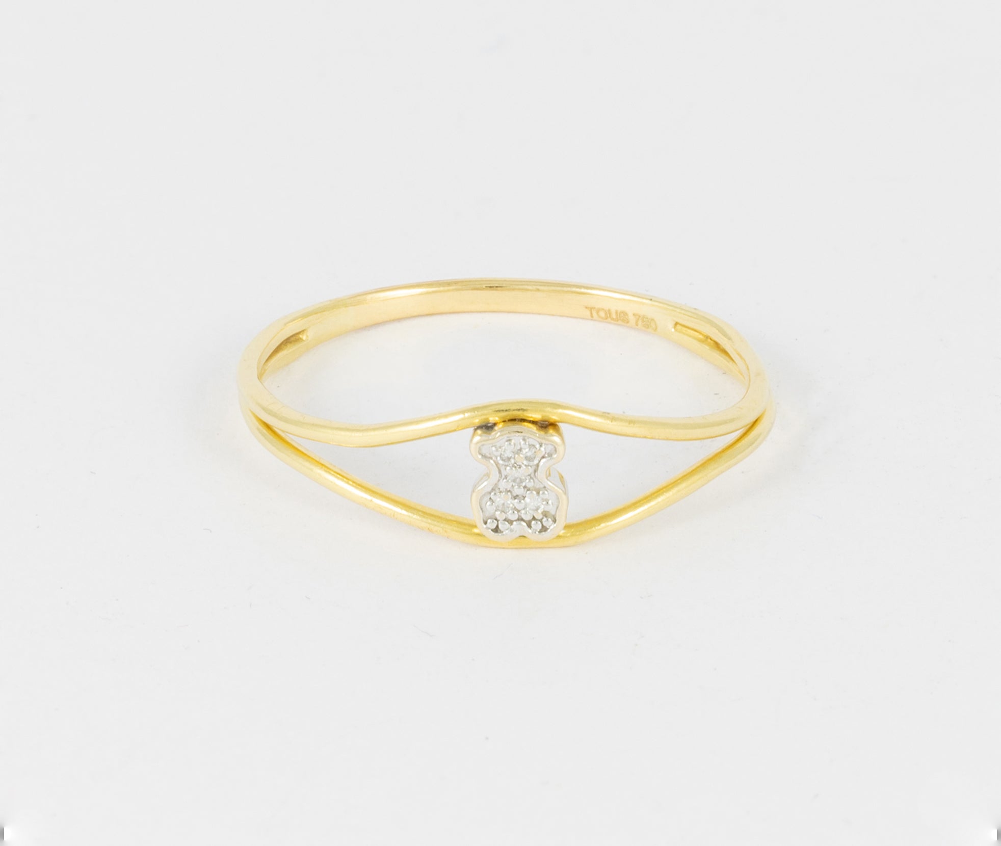 Anillo Tous oro amarillo 18k y diamantes