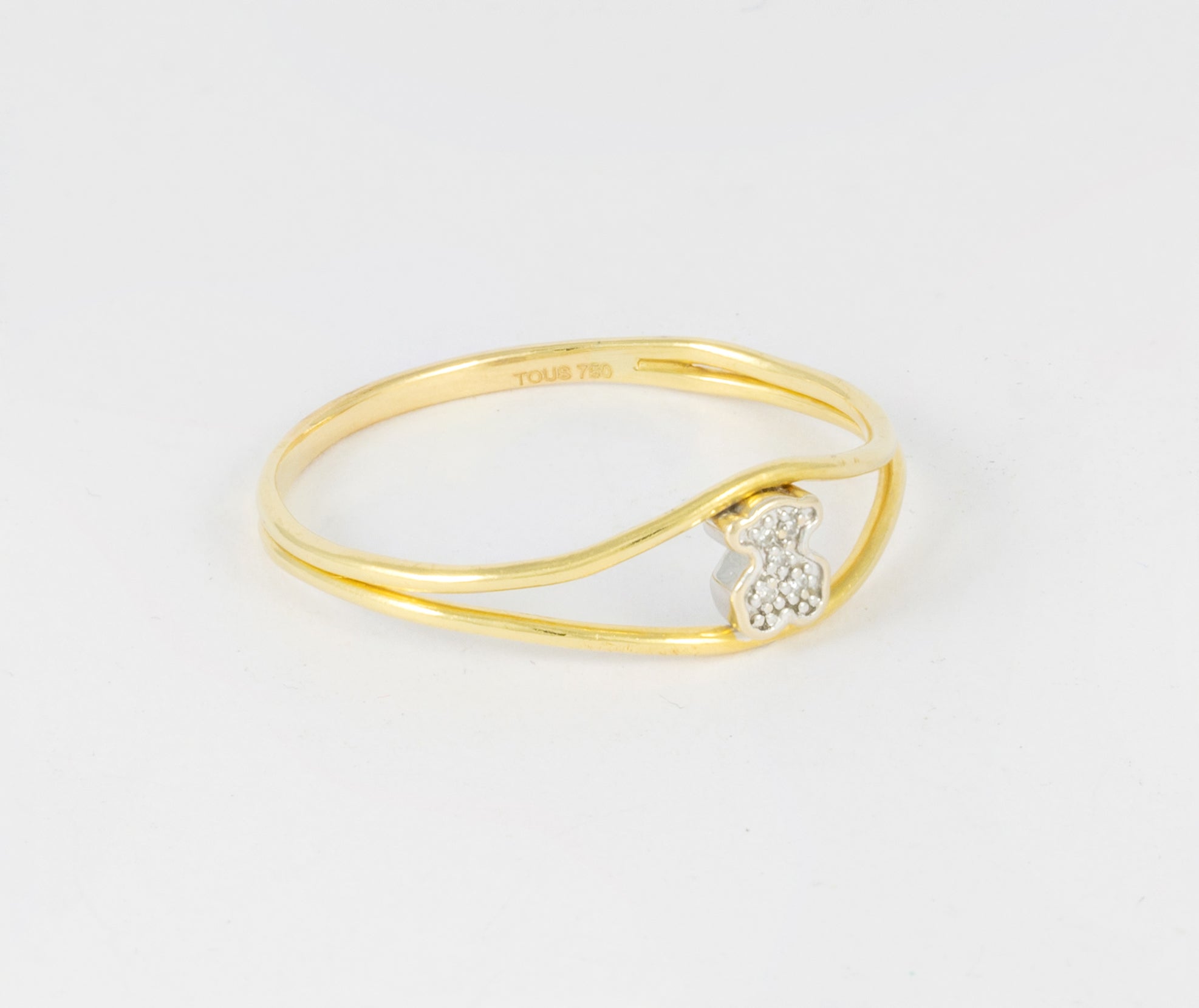 Anillo Tous oro amarillo 18k y diamantes