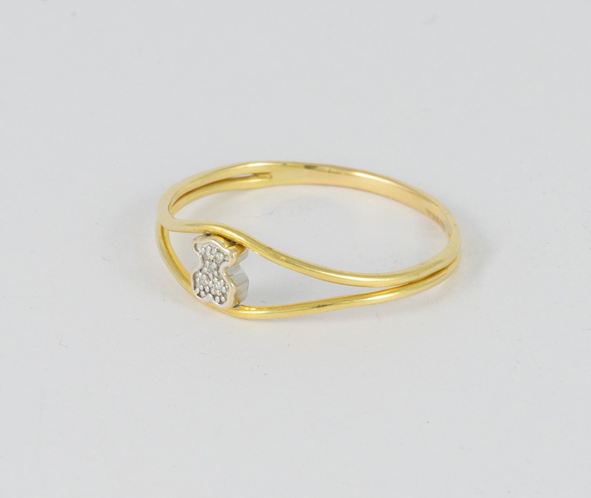 Anillo Tous oro amarillo 18k y diamantes