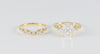 Conjunto de anillo de compromiso y alianza de boda en oro amarillo 14k con moissanita 3.5 ct