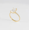 Anillo de compromiso halo oculto oro amarillo 18k con moissanita 3 ct