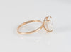 Anillo de compromiso halo oculto oro rosa 14k con moissanita 3.5 ct