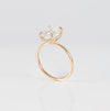 Anillo de compromiso halo oculto oro rosa 14k con moissanita 3.5 ct