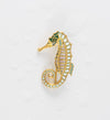 Broche antiguo caballito de mar hecho a mano en oro amarillo 18k esmaltado