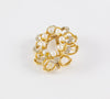 Broche antiguo en oro amarillo 18k con diamantes y perlas