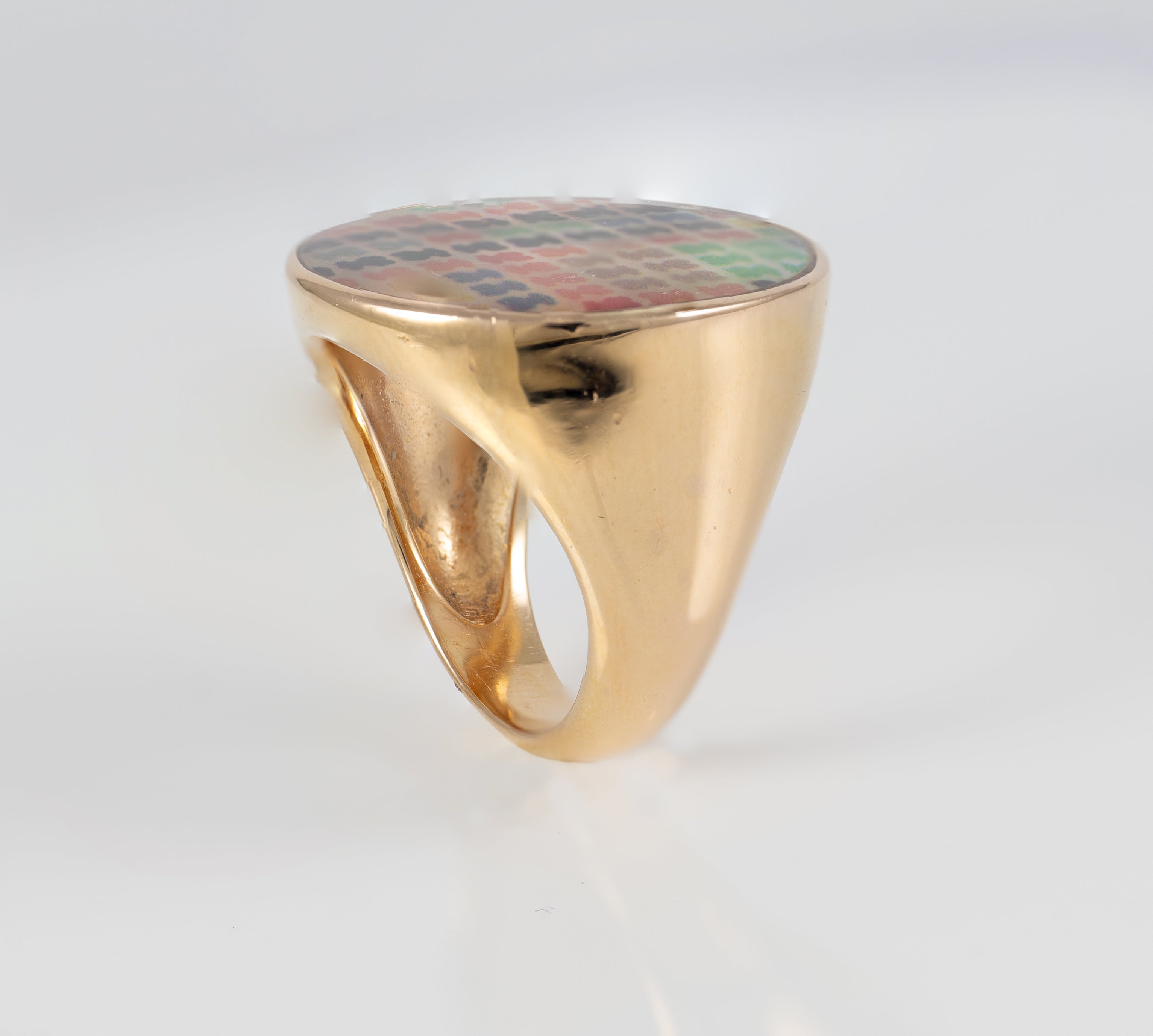 Anillo Tous Tartan Plata Vermeil con nácar