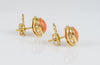 Pendientes en oro amarillo 18k con coral rojo