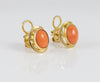 Pendientes en oro amarillo 18k con coral rojo