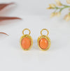 Pendientes en oro amarillo 18k con coral rojo