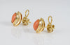 Pendientes en oro amarillo 18k con coral rojo