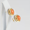 Pendientes en oro amarillo 18k con coral rojo