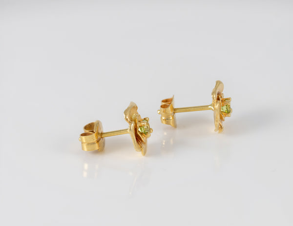 Pendientes Tous Flor oro amarillo 18k con piedras verdes