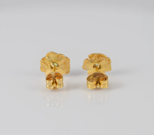 Pendientes Tous Flor oro amarillo 18k con piedras verdes