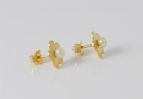 Pendientes Tous Flor oro amarillo 18k con perlas