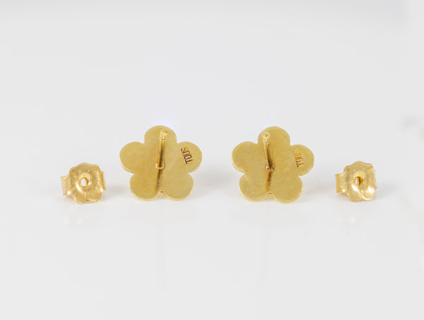 Pendientes Tous Flor oro amarillo 18k con perlas