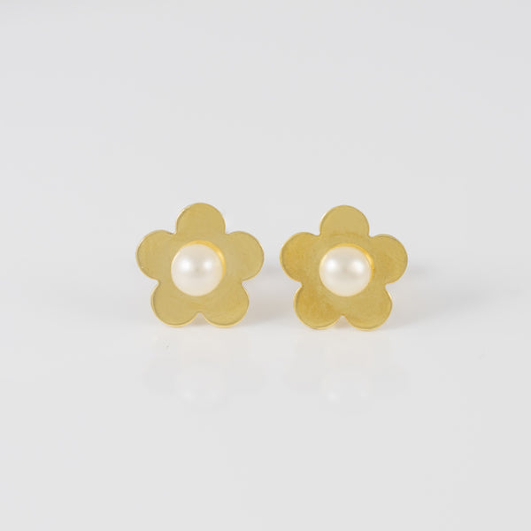 Pendientes Tous Flor oro amarillo 18k con perlas