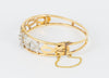 Pulsera antigua en oro amarillo 18k y zafiros blancos