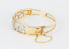 Pulsera antigua en oro amarillo 18k y zafiros blancos