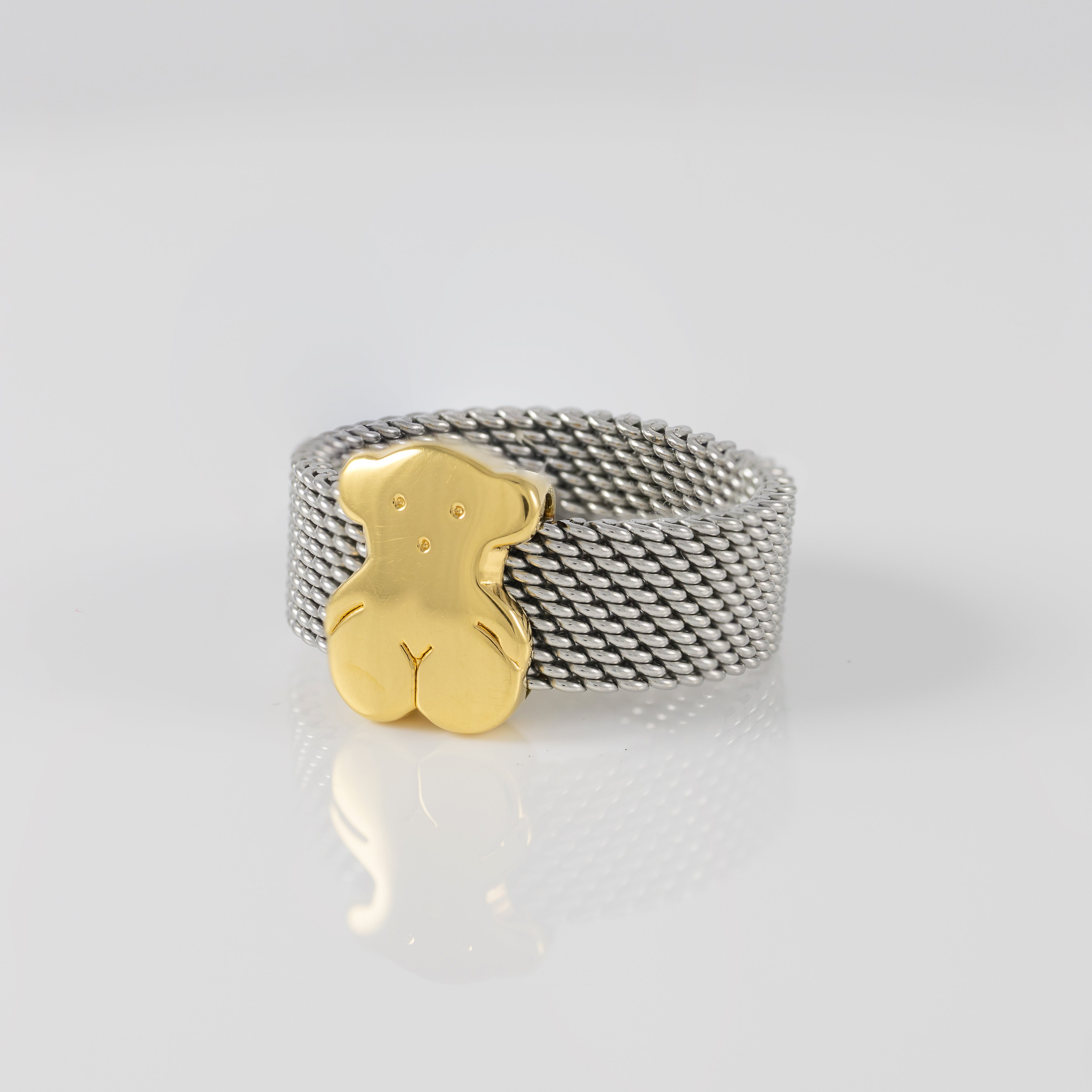 Anillo Tous Mesh en oro amarillo 18k y acero