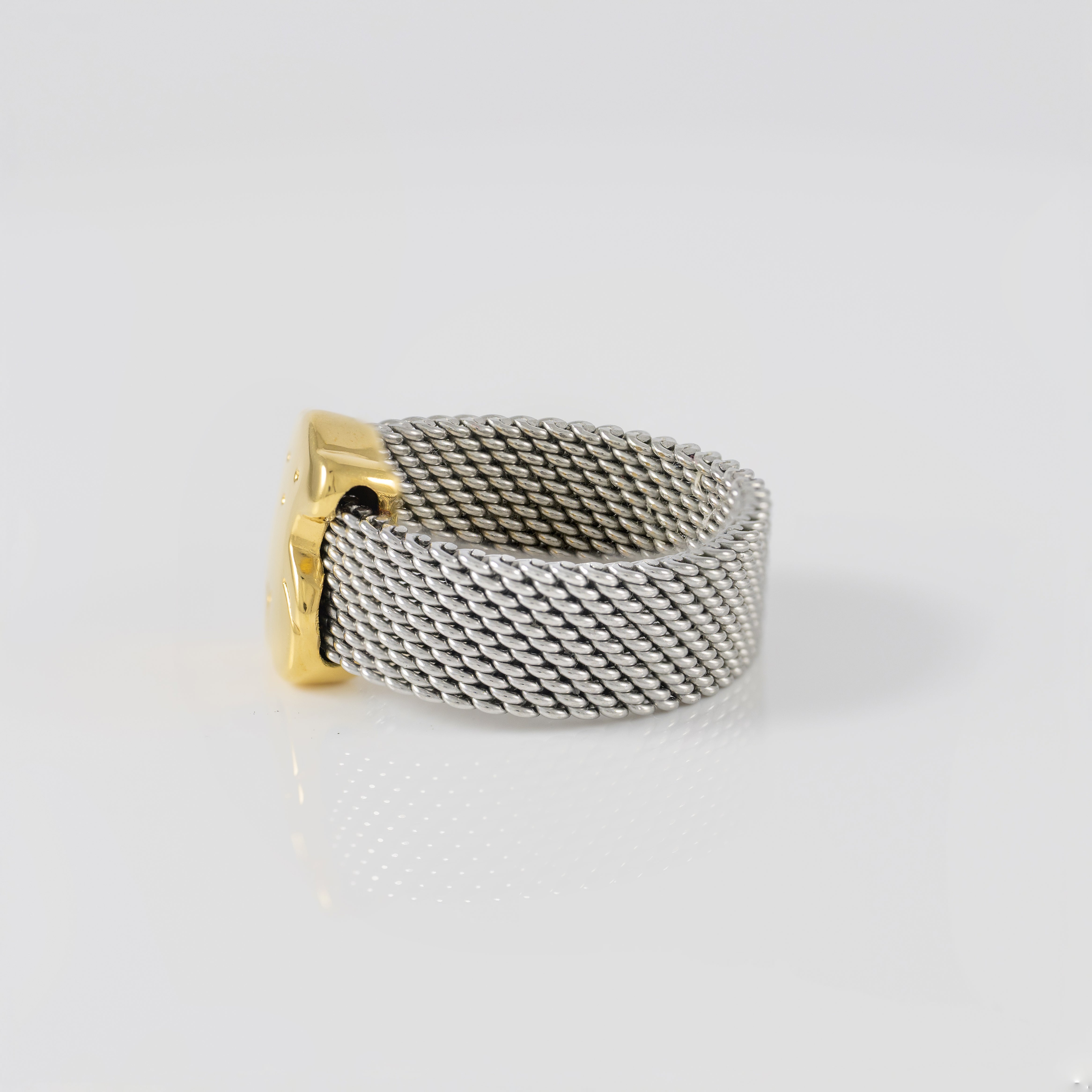 Anillo Tous Mesh en oro amarillo 18k y acero