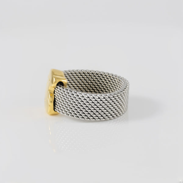 Anillo Tous Mesh en oro amarillo 18k y acero