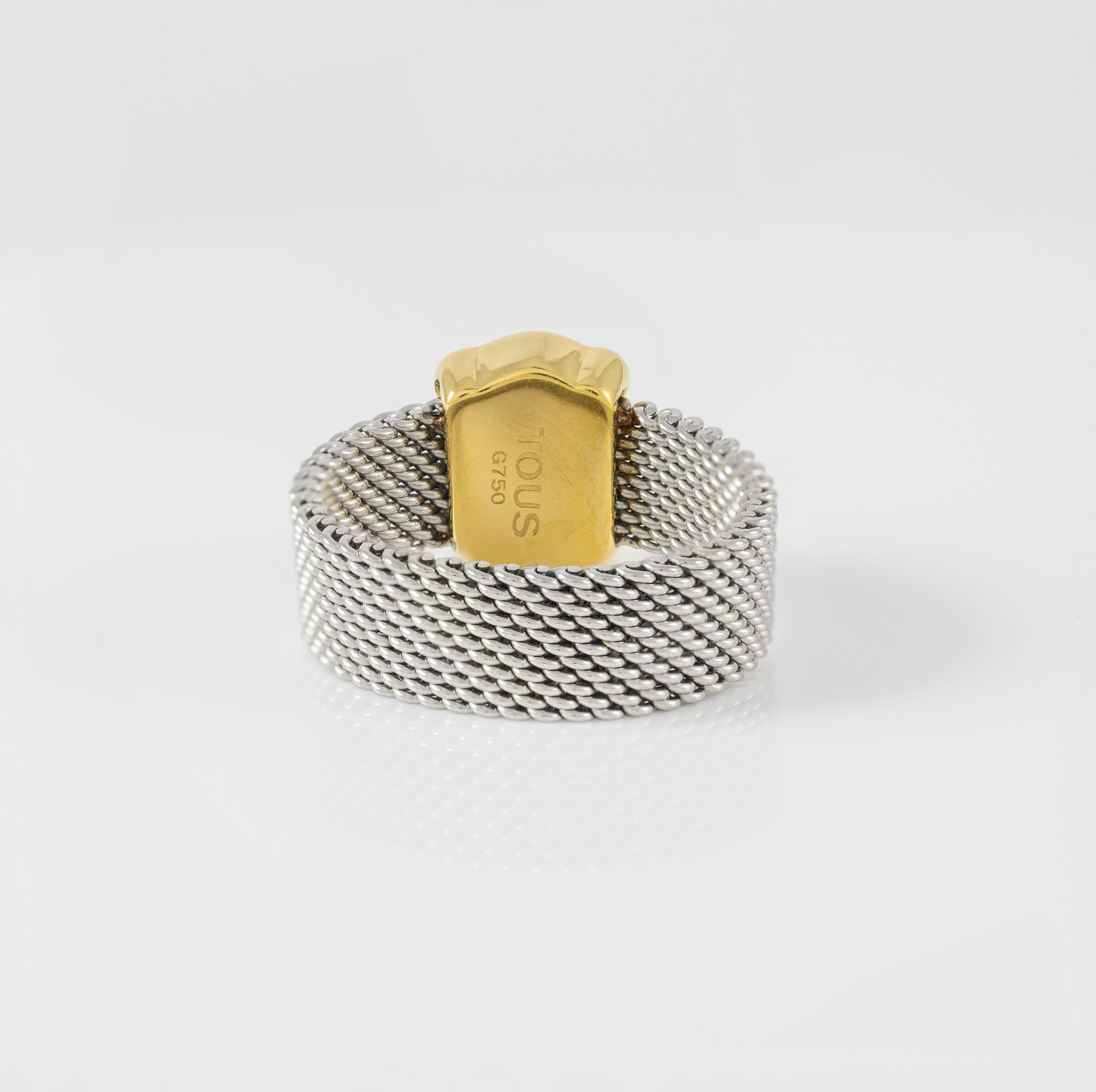 Anillo Tous Mesh en oro amarillo 18k y acero