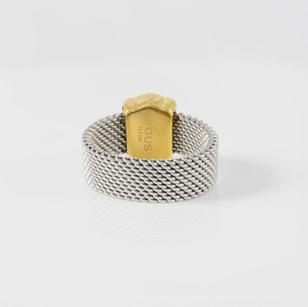 Anillo Tous Mesh en oro amarillo 18k y acero