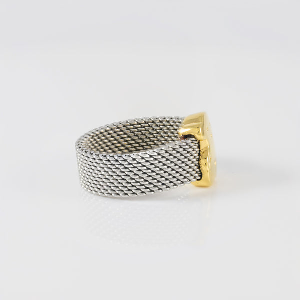 Anillo Tous Mesh en oro amarillo 18k y acero