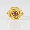 Anillo Tous Flor oro amarillo 18k con piedra rosada